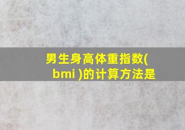 男生身高体重指数( bmi )的计算方法是